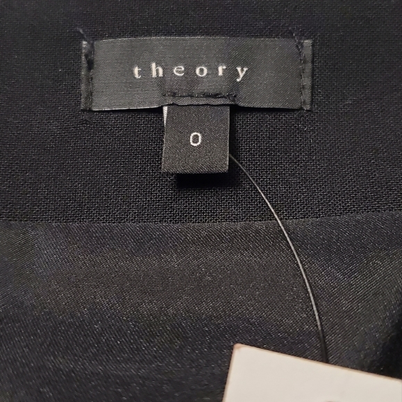 Theory Golda Black Pencil Skirt Slit Preppy Wool Office Classic Neutral Work 0 - Picture 4 of 14